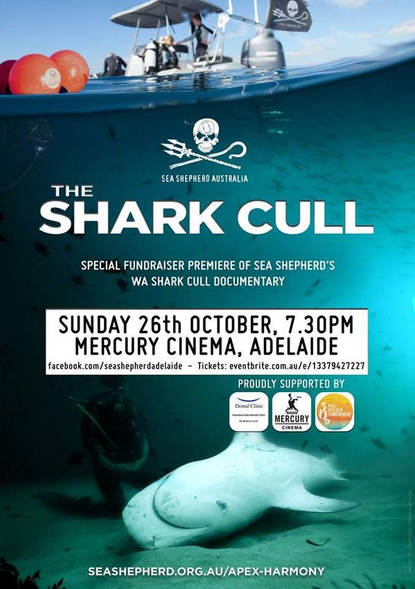 @TheSharkCull sux. Support <a href="/SeaShepherd_Aus/">Sea Shepherd Aust.</a> 2nite 7.30pm <a href="/MercuryCinema/">Mercury Cinema</a> #movie <a href="/MVWinemakers/">MV Winemakers</a> buff.ly/1snm1Dh