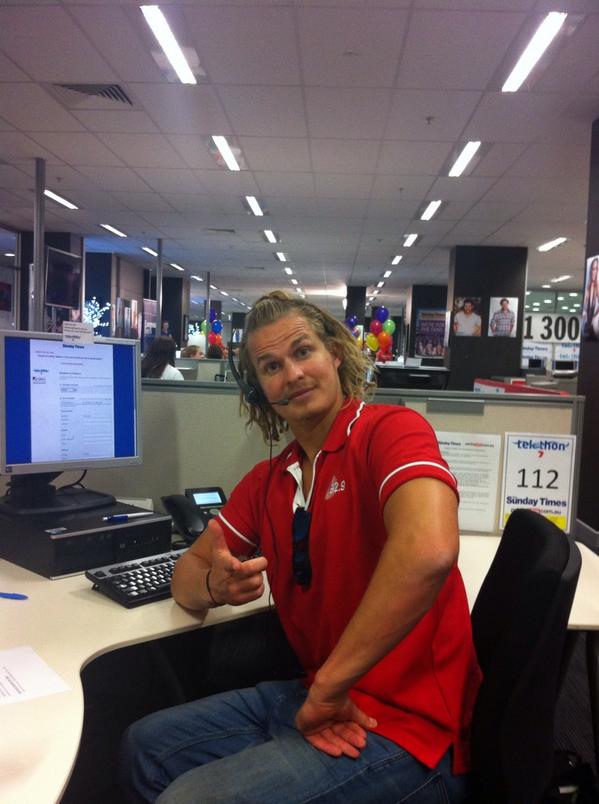 kidscancercure's tweet photo. Woody taking calls! @929 @Telethon7 #telethon7 #TheTelethonAdventurers #ringnow ☎️ http://t.co/ayd13WA2Jk