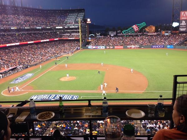 rcjohnsonjr's tweet photo. Luxury box w/ @Jessbeck3 at the 2014 World Series. #amazing @ebayinc @PayPal @KTVU http://t.co/DewtBziiu1