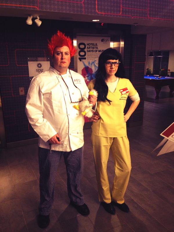 ampcalgary's tweet photo. Ryan & Katie are here as Red & Alex from @OITNB! #AMPParty @Aloft_Calgary http://t.co/Ax5sGKuXbC