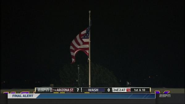 JediASU's tweet photo. Live shot of Joe Heal... oops. That is the American Flag. #CloseRelation #WIND http://t.co/77XaoQeMKw