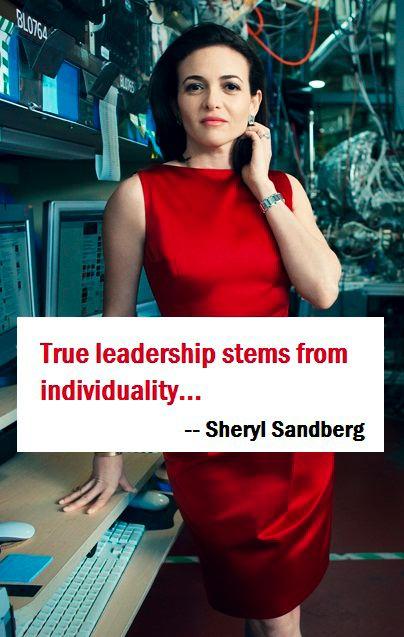 joyacousin's tweet photo. "True leadership stems from individuality that is honestly and sometimes imperfectly expressed." — Sheryl Sandberg http://t.co/V7jaW9Tyga