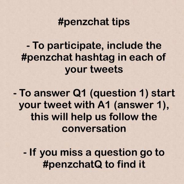 penzchat's tweet photo. #penzchat tips to help you join in http://t.co/KK8ViRvn3c