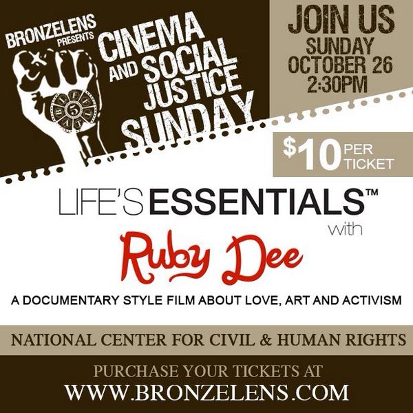 BronzeLens's tweet image. SUNDAY 2:30pm #BronzeLens2014 Award winning film @RubyDeeStory by @mutaali #LEwithRubyDee #bronzelens