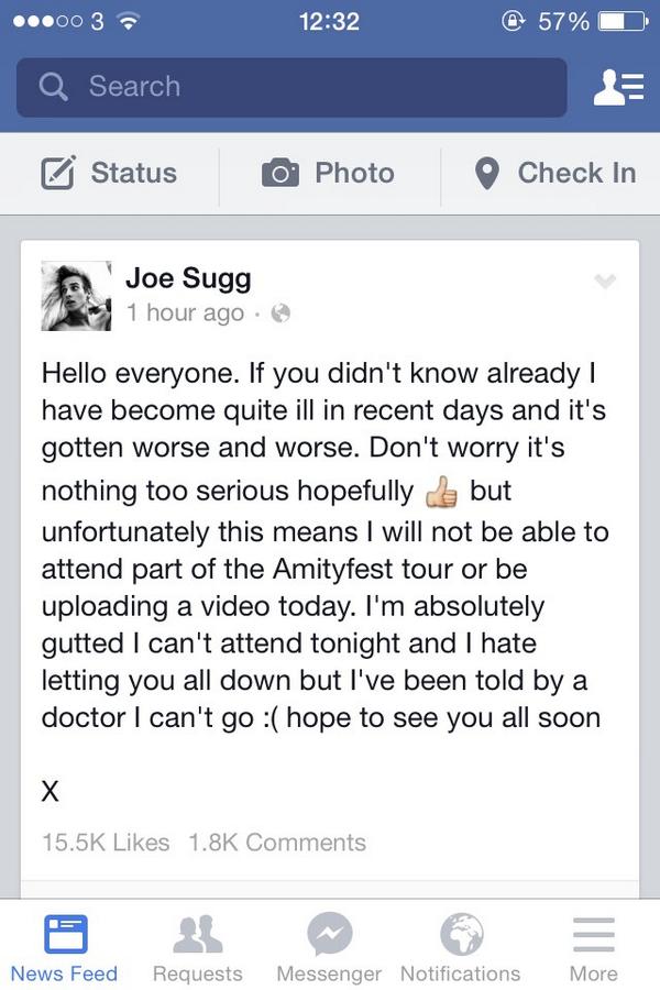 JoeSuggITALY's tweet photo. Joe's message on his facebook page (in case someone lives on Mars and couldn't see it) http://t.co/ot6tHz26Mg