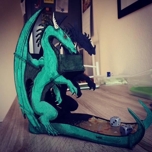 Netreya's tweet image. finished my paint of the @eRaptorBrand Dragon Dice Tower. Epic Dice rolling awaits