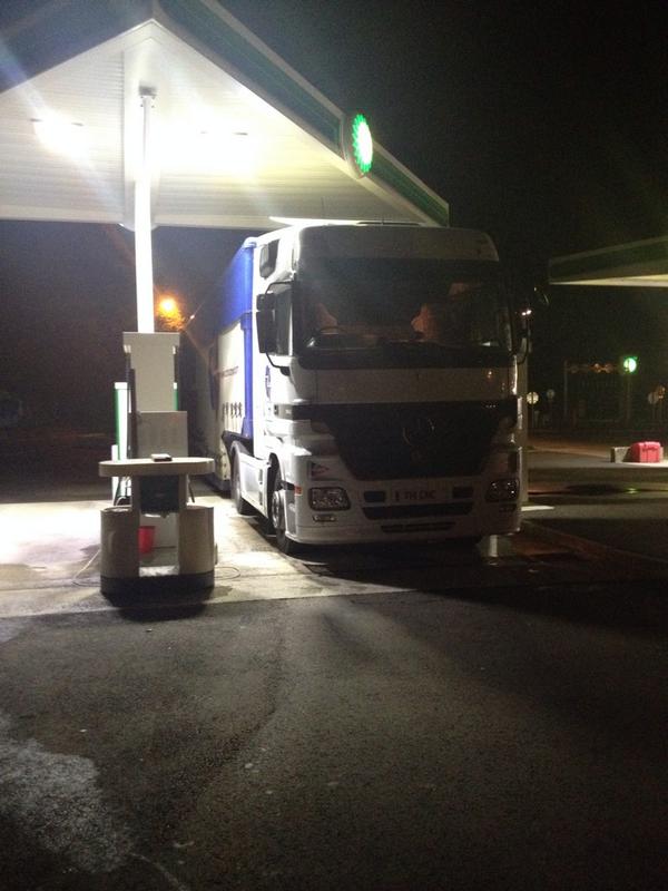 tiny19891's tweet image. Parked up last night for 24 hours as the French driving ban on Sundays for trucks. Quick swoosh round in the garage