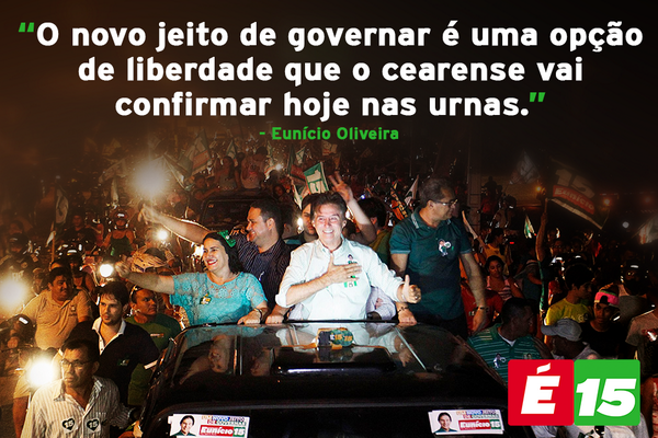Eunicio's tweet photo. Dia 26 de outubro, dia da independência do Ceará. #VamosJuntos, é 15 na cabeça, no coração e nas urnas! http://t.co/zFKnc6dnOa