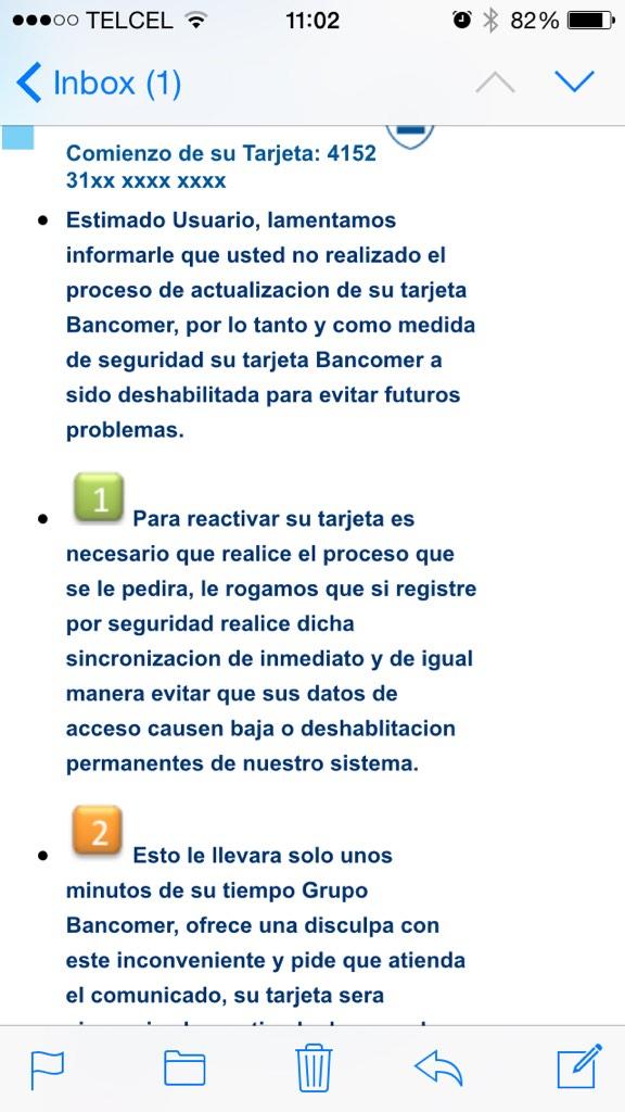magverick's tweet photo. @BBVABancomer me están mandando este tipo de correos, Con mucha frecuencia! http://t.co/altyaRnduQ