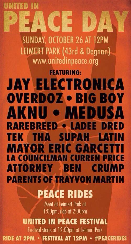 overdoz's tweet photo. Today w/ @JayElectronica on Crenshaw. Free show. We go on at 4PM. #PEACERIDES http://t.co/PrfEHxutzD