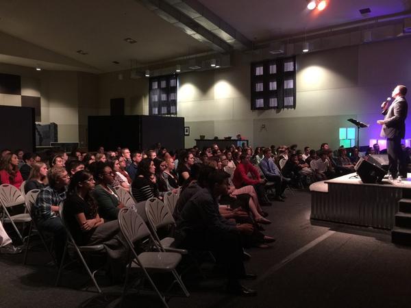 stevemarcbrown's tweet photo. @Matt_Johnson_MO bringing it on the last day of #SHIFT2014 to the YFactor Students http://t.co/drAIjFzjxC