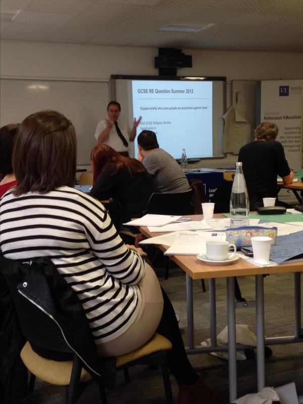 RWBAHolocaust's tweet photo. #Darius sets context for new resources referring to 2012 AQA controversy around exam RE Q &amp; students Q; why the Jews? http://t.co/hHJcfsOk6i