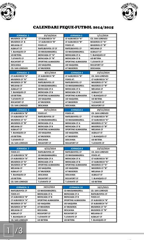 ATMUSEROS's tweet photo. Calendari querubins temporada 2014-2015 #CDATMlive #Pequefutbol http://t.co/nPIkDhaPUH