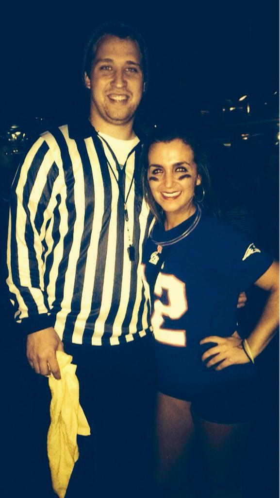 e_harbaugh12's tweet photo. Don't worry guys I threw the flag on that horrible shirt 😉 #HallOUween14 @carnahanmegan http://t.co/iQAMEle8jj