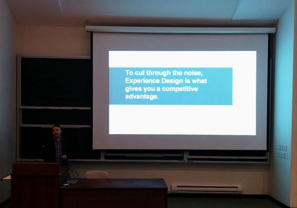 reelyActive's tweet photo. Our friend @ianpilon of @iotWaterloo presents at #smartweek2014 the importance of #UX and #IxD for the #IoT. http://t.co/5uhtNnSZWY