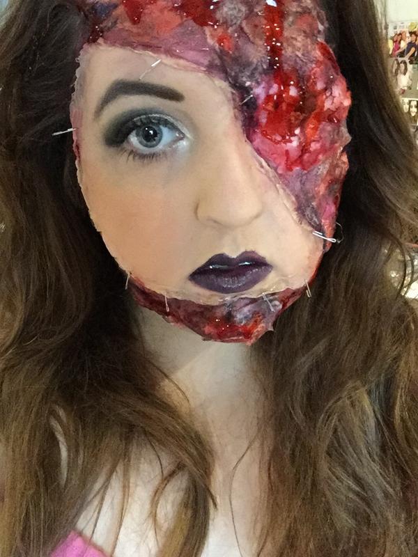 stifffffy's tweet photo. Who likes my Halloween Makeup Practice? #sorryifyouresqueemish #halloween #stapleface http://t.co/z6uwVgRrOW