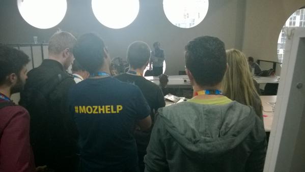 ahni's tweet photo. Standing room out the door for Disrupting the Surveillance Ecosystem #webwewant #MozFest http://t.co/zVDADKxLqF