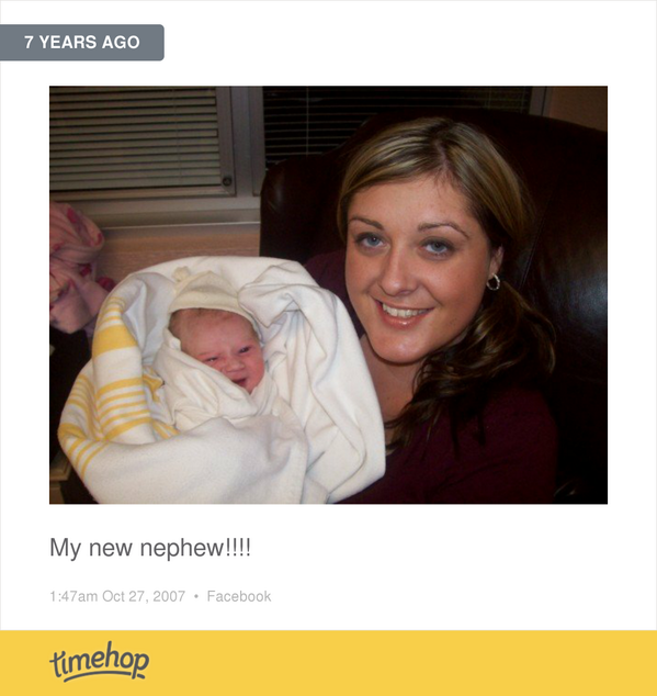 KimerM's tweet photo. Today 7 years ago my favorite little boy arrived in our lives! Our little man is growing up faster than Auntie is... http://t.co/iCcAuvdKC9