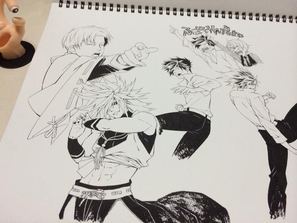 今日はサジクロームペン使ってみました
画用紙だから筆の感じが出て良いなと思ったけど原稿でこのスカスカ感出せるかなー 
