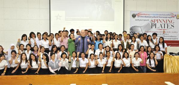 FilmShowcase's tweet photo. Students with @SpinPlatesMovie's Joseph Levy at Suratthani Rajabhat University. #AFS in Thailand with @USEmbassyBKK! http://t.co/abj8pLukQv