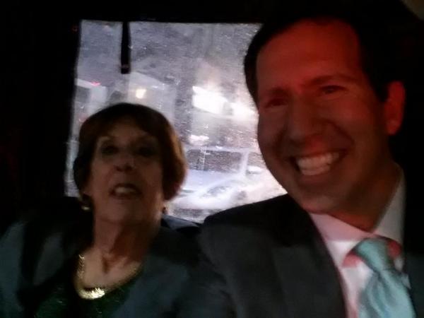 Dhglazer's tweet photo. Riding in a pedacab with Sarah Brady after filming Bear Awards in NYC. What a night! @bradybuzz @Bradytwitt http://t.co/6W2QqEN72a