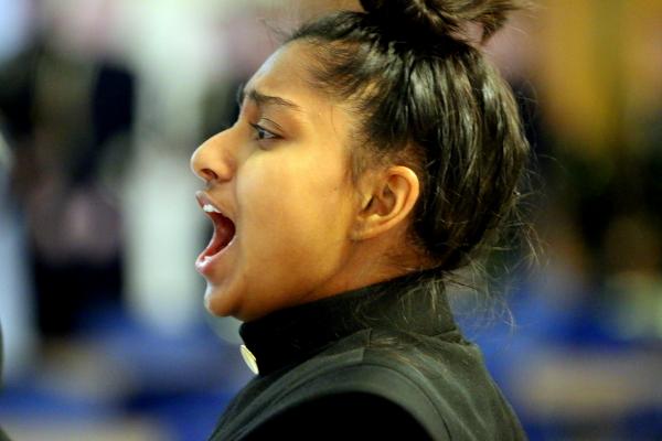 greghall24's tweet photo. @BVPrideClass @BVTigerBand The girls were also giving it their best (worst?) vocals before Senior Night. http://t.co/mWAcaZfbCI
