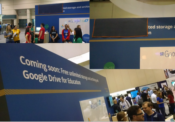 jrochelle's tweet photo. Ha! we had to hide a pre-printed wall at #educause2014 until the right moment to announce #GoogleDrive @GoogleForEdu http://t.co/J7Akvw7DSS