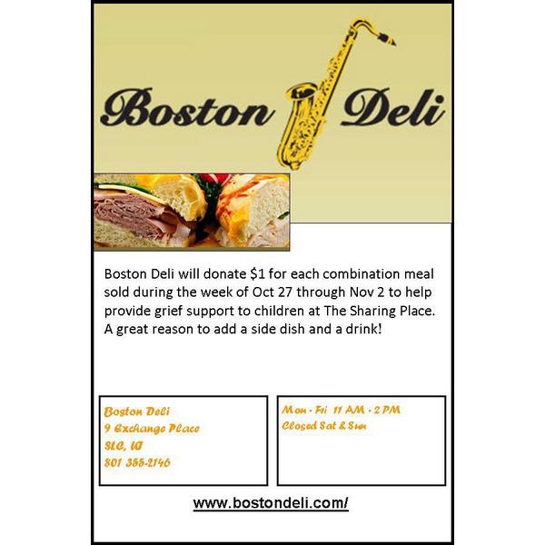 Get yourself a combo from the Boston Deli and support The Sharing Place!