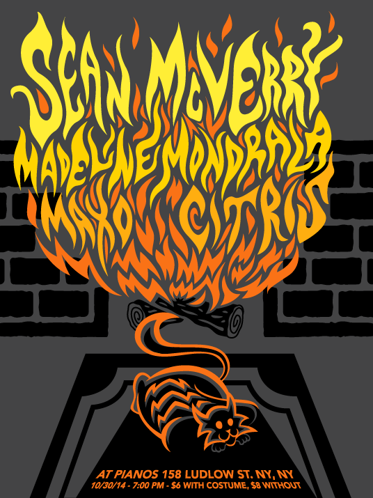 zacvonlux's tweet photo. #Gigposter for @seanmcVerry_RAD 's show THIS THURSDAY. It's gonna rule! Be there or be #square. #Kitty #Rascal4Ever http://t.co/1msGFAB1ne