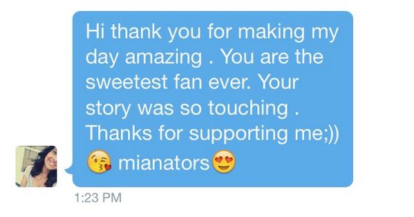 abby_truong's tweet photo. She dmed!! Thank u so much! Love u!!! #mianator4lyfe #mianators http://t.co/721P4jZFU4