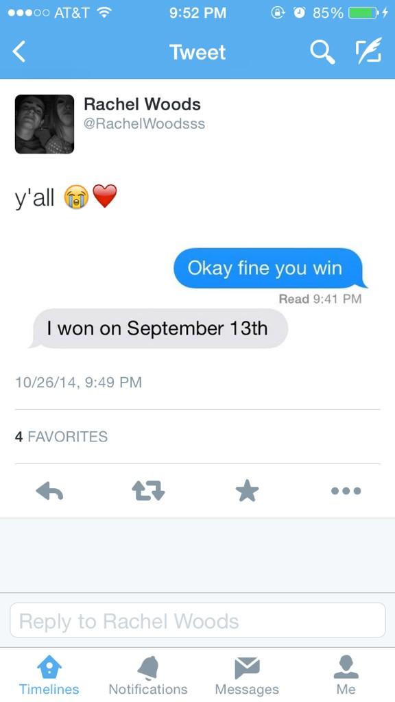 autumngaither3's tweet photo. Relationship goals @RachelWoodsss #thisperfect http://t.co/vfoJohJBqA