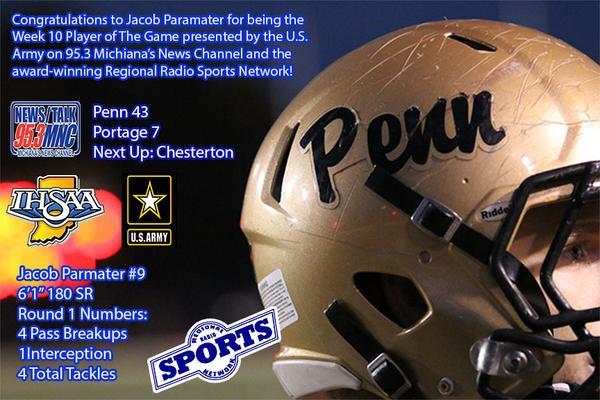 Congrats to @JacobParm for being <a href="/PennFBMC/">Penn Football</a> Friday night’s #PlayerOfTheGame on <a href="/953MNC/">News/Talk 95.3 MNC</a> &amp; <a href="/RRSNIndiana/">RRSN</a> #RRSNIN