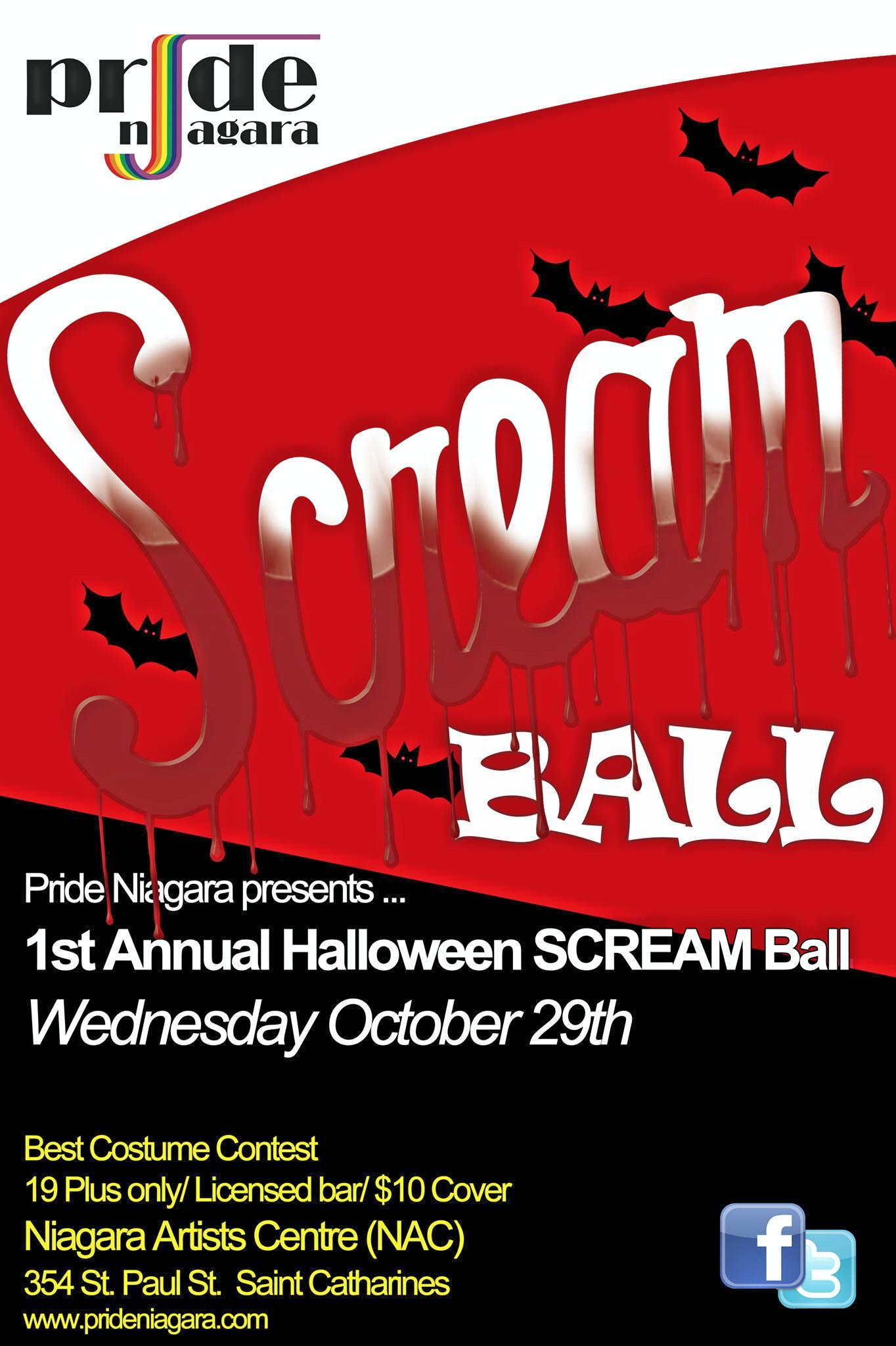 Pride Niagara on Twitter "1st Annual Halloween SCREAM BallWed