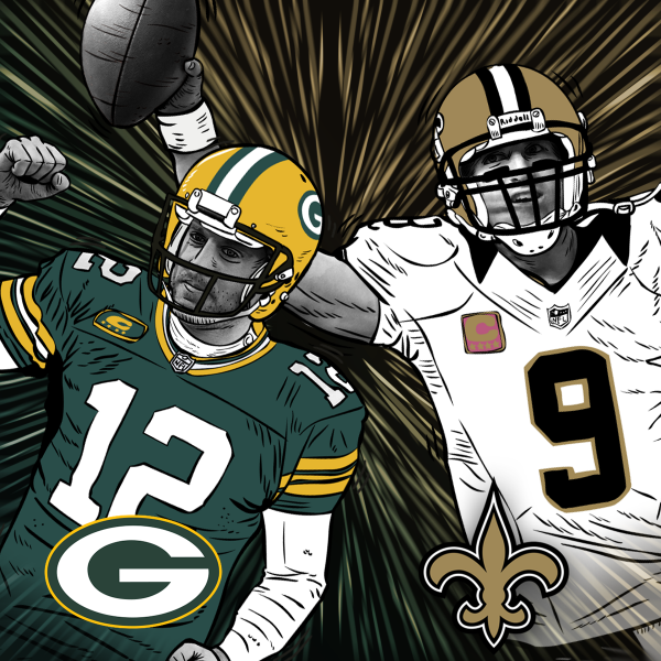 vscaissy's tweet photo. "@nfl: Rodgers vs. Brees?

This should be GOOD. #GBvsNO http://t.co/GGG0mFLKsx" @patrickpackers  je prends pour Rodgers all the way!!!