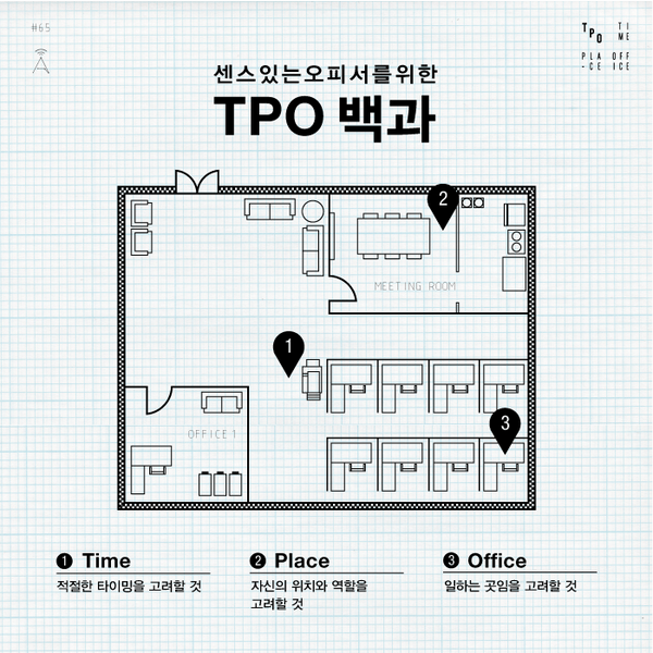 Antenna_Shop's tweet photo. [오늘의 전파] #65 <센스있는 오피서를 위한 TPO 백과>
Time: 적절한 타이밍을 고려할 것
Place: 자신의 위치와 역할을 고려할 것
Office: 일하는 곳임을 고려할 것 http://t.co/nBwb65301C