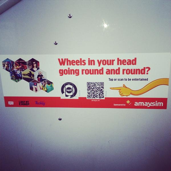 KimberleyL's tweet photo. Finally...using captured attn on public transport for branded entertainment! #theroar #lostateminor #techly #amaysim http://t.co/nb31uU7pJs