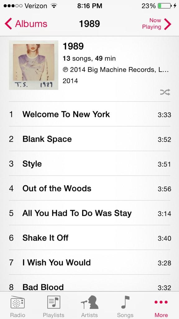 NorthernAmelia's tweet photo. New album yayayaya #loyalfanforlife #1989 http://t.co/HODmXe9zZ2