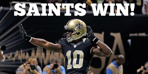 Saints's tweet photo. #SAINTS WIN! Saints beat the Packers 44-23 #GBvsNO #AllBlackSNF http://t.co/s6k5fzwT9c