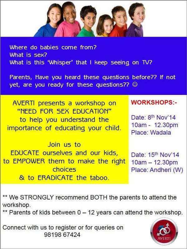 niyatiinshah's tweet photo. A workshop every parent should attend to break the myths we carry regarding Sex education. Register ASAP http://t.co/LbDwkFNmqZ