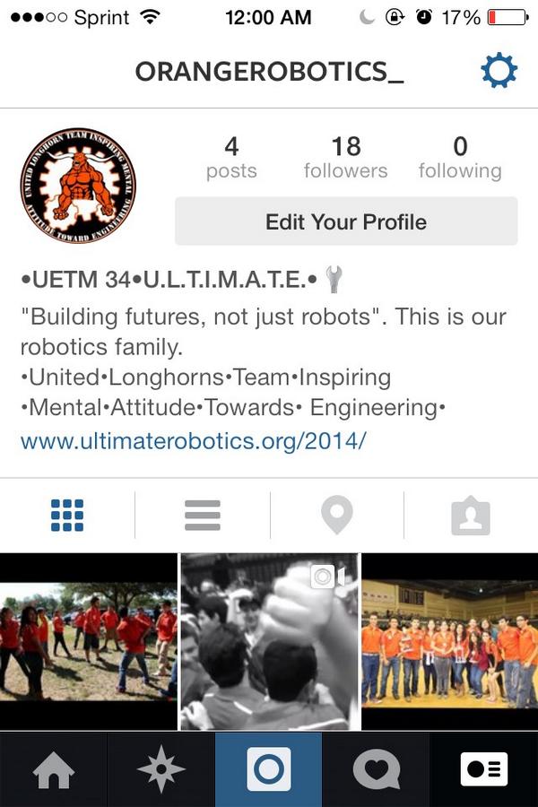 UETM_Robotics's tweet photo. Hey guys! You should follow our new Instagram account! @orangerobotics_ 😘⛄️ http://t.co/zjksdMrjwu