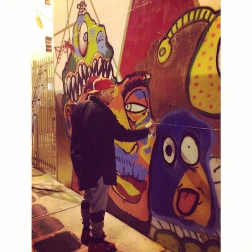 _kingcbrown's tweet photo. Chris spotted painting this evening in Miami. http://t.co/rsEq6XFWBb
