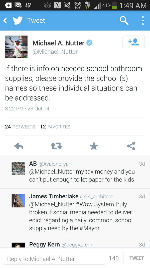 zaiahbreeze's tweet photo. @SDPHite Are you any steps to fulfill this need in schools.Bathrooms,lunchrooms,classrooms and hallways must have it. http://t.co/JXP8nZUX9H