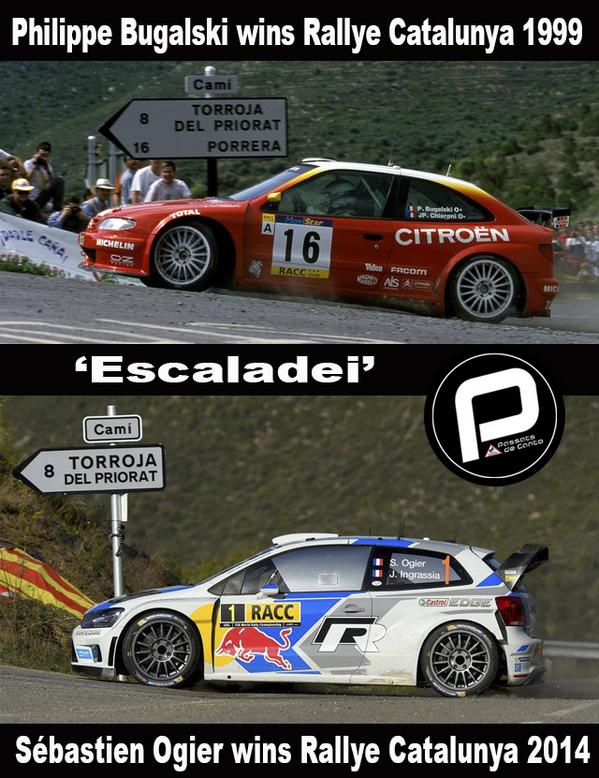 Philippe Bugalski 1999 - Sébastien Ogier 2014 by #Passatsdecanto #RallyRACC2014 #Ogier #WRC