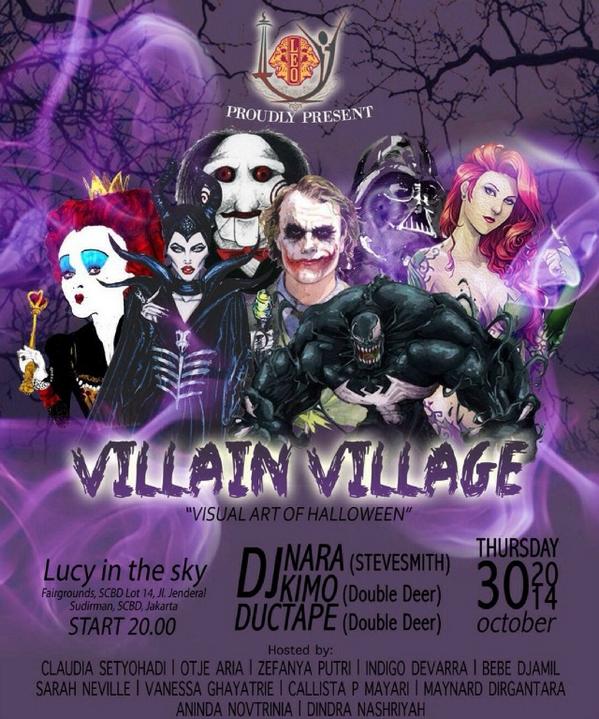 ditoedan's tweet photo. THURSDAY 30/10 #VillainVillage at @LucyintheskyJKT with @kimopots @denarsoy @DuctapeLive 

#GoAheadPeople http://t.co/EiZP79WM9m