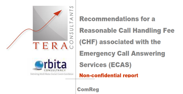 TERAConsultants's tweet image. Cost analysis of Emergency Call Answering Services (ECAS) in Ireland - Report for #ComReg bit.ly/1pPSMcG
