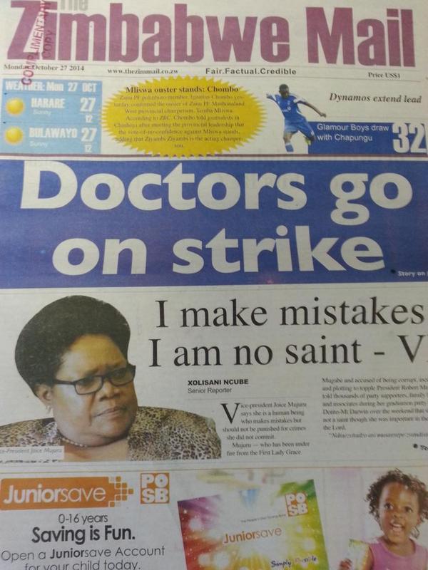 EddisonZvobgo's tweet image. Matters getting out of hand. All these calls for the Doctor to resign. Now, a strike