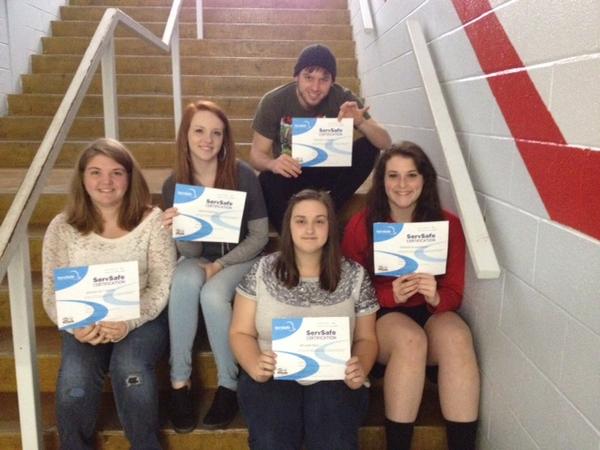 We are happy to announce that these Culinary 2 students have received their ServSafe Manager certification! #cte