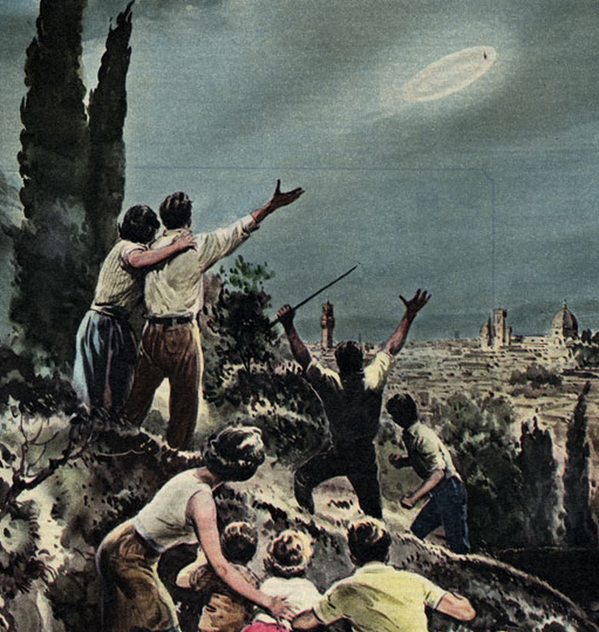 A widely seen UFO stopped play at a football match in Florence on Oct. 27, 1954. bbc.in/1rsz47f