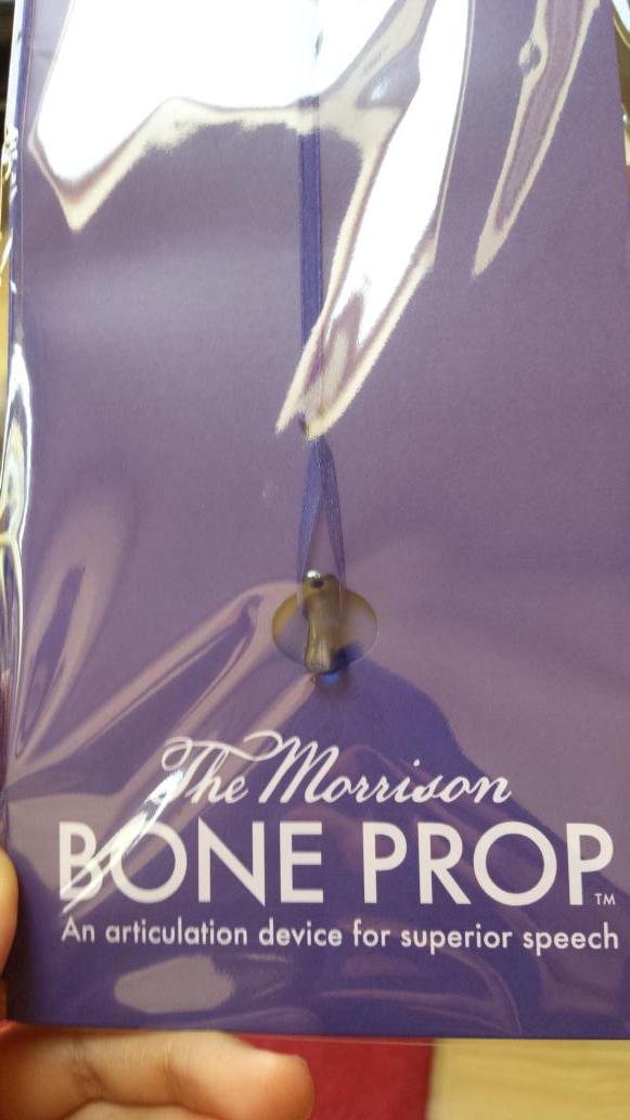 GemmaOMeara's tweet photo. Got this do-dad in the post today, here's hoping for superior speech! #anniemorrison #boneprop #speech #actorslife http://t.co/RNzVrAZRX7