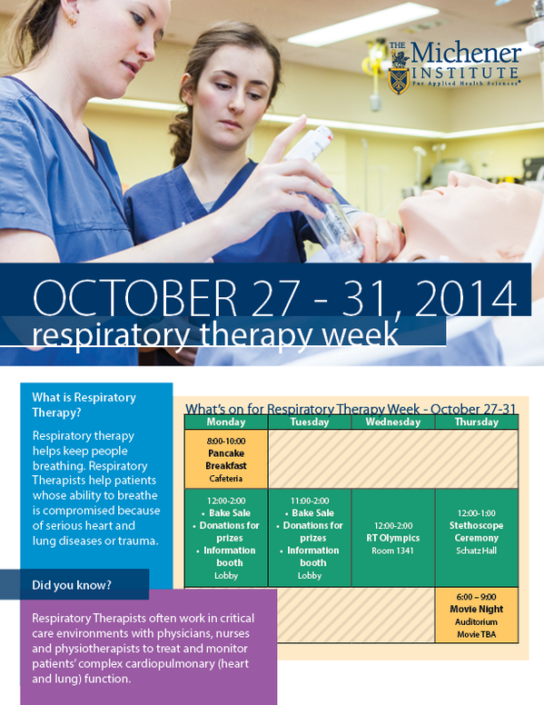 MichenerInst's tweet photo. It's Respiratory Therapy week! Check out what's happening for #MichenerRTweek #RTweek2014 http://t.co/LAE0sIJSNn